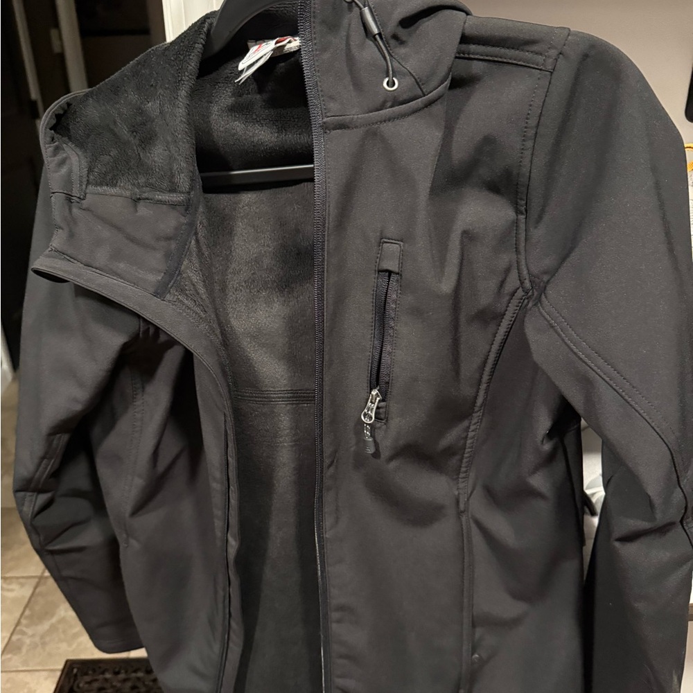 Avalanche Women's Black Hooded Softshell Windbreaker